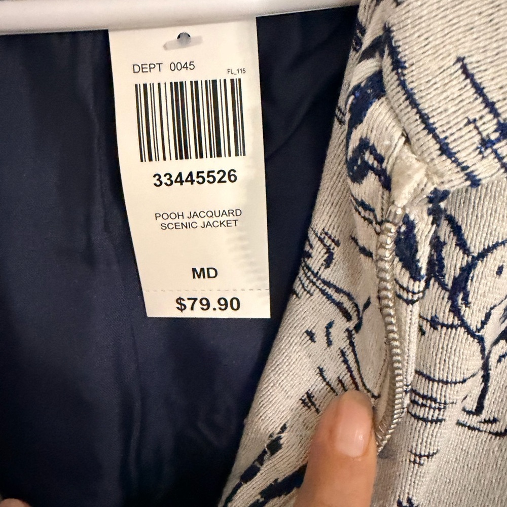 Winnie the Pooh-Boxed Lunch-Beige Jacket with Blue Winnie the Pooh Print-Mens - Picture 11 of 13